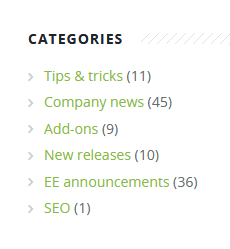 ExpressionEngine Category Count plugin