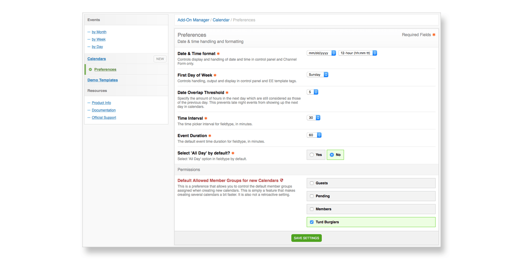 Adjust a wide range of settings to change the way Calendar behaves.