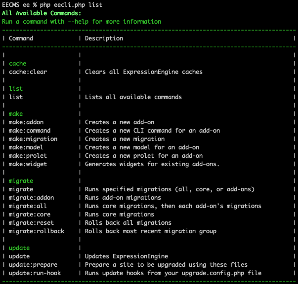 ExpressionEngine CLI