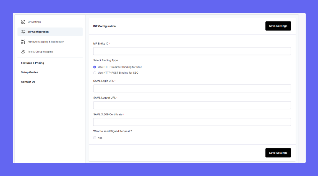 IDP configurations